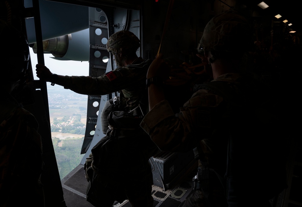 McChord C-17s support Airborne Operations over Indonesia during Garuda Shield 21