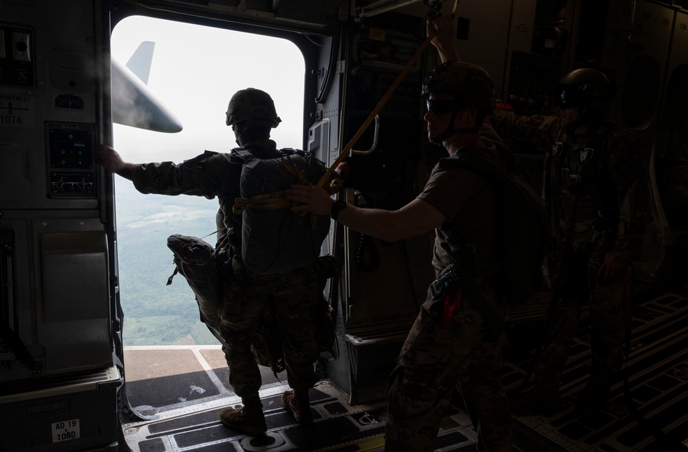 McChord C-17s support Airborne Operations over Indonesia during Garuda Shield 21