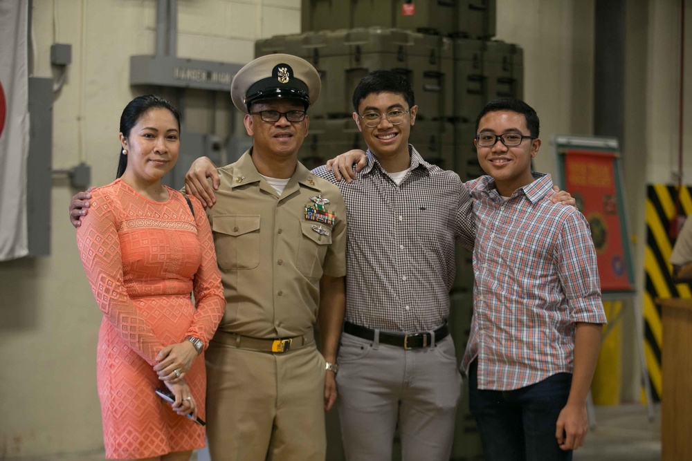 From Senior to Master | Master Chief Logistics Specialist Fababier promotion ceremony with 3d Supply Battalion