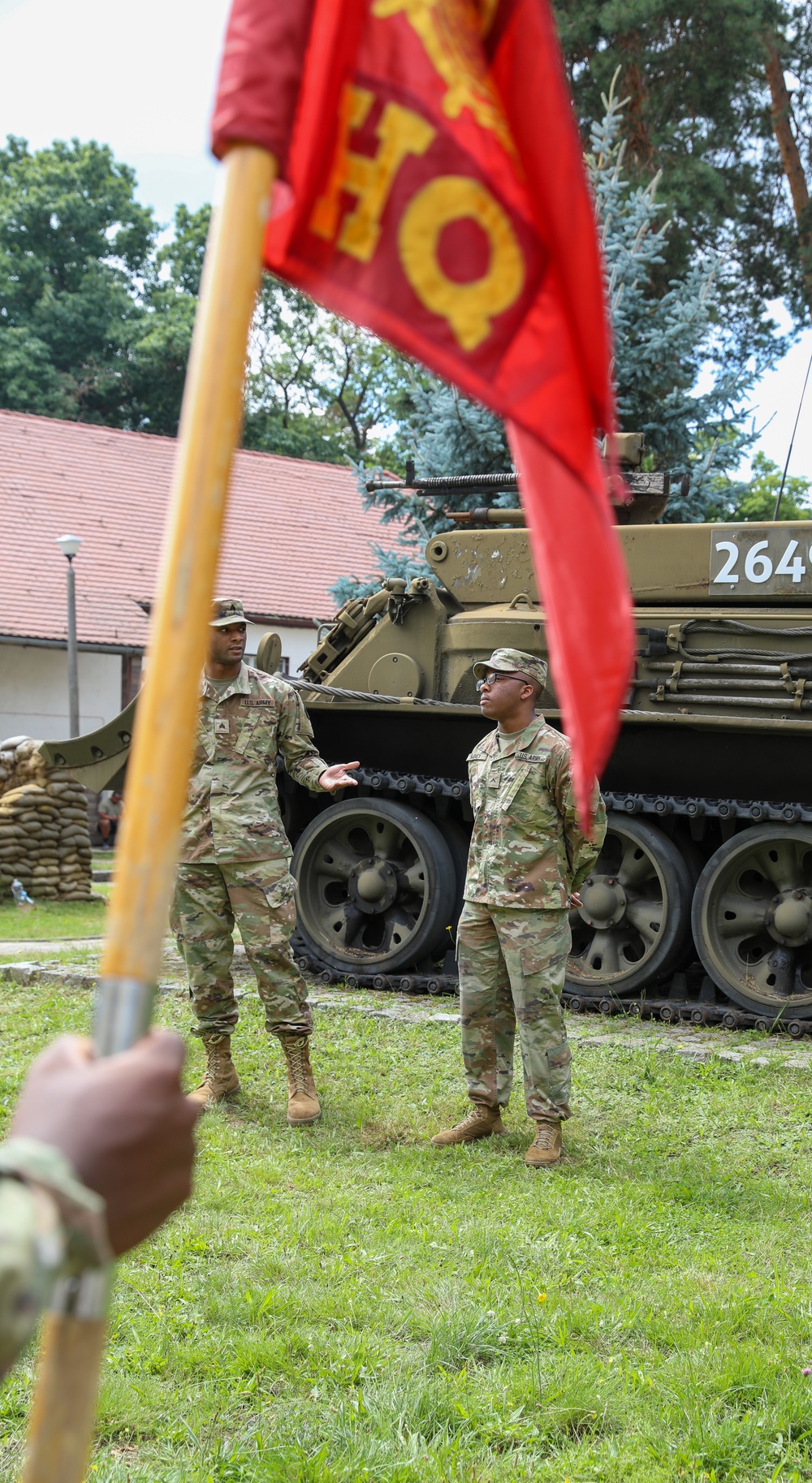 The 49th Transportation Battalion conducts promotions in Żagań, Poland