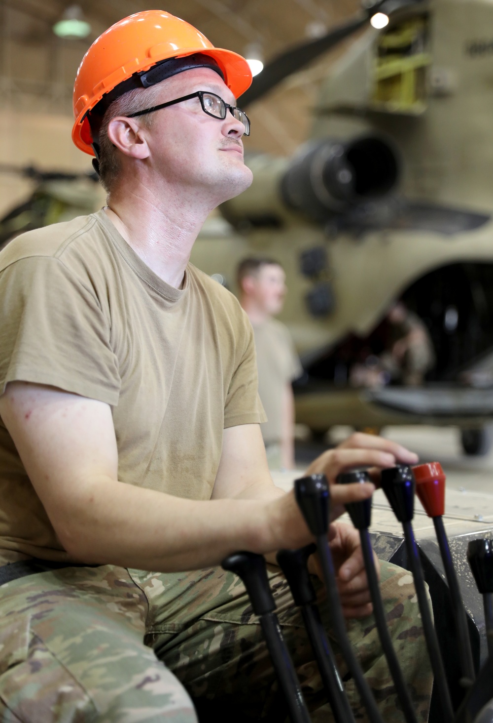 Task Force Phoenix, Bravo Company, 640th Aviation Support Battalion mechanics conducts UH-60 Black Hawk helicopter maintenance