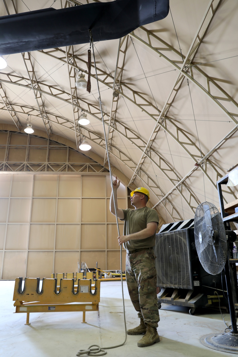 Task Force Phoenix, Bravo Company, 640th Aviation Support Battalion mechanics conducts UH-60 Black Hawk helicopter maintenance