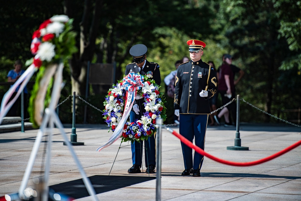 Defense POW/MIA Accounting Agency Participates in a Public Wreath-Laying at the Tomb of the Unknown Soldier