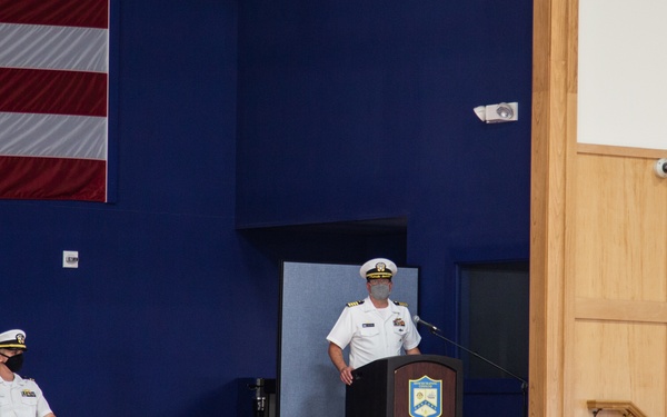 210806-N-YF306-0062 NEWPORT, R.I. (Aug. 6, 2021) Guest Speaks at Officer Candidate Graduation