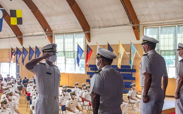 210806-N-YF306-0132 NEWPORT, R.I. (Aug. 6, 2021) Office Candidate Renders Honors at Graduation