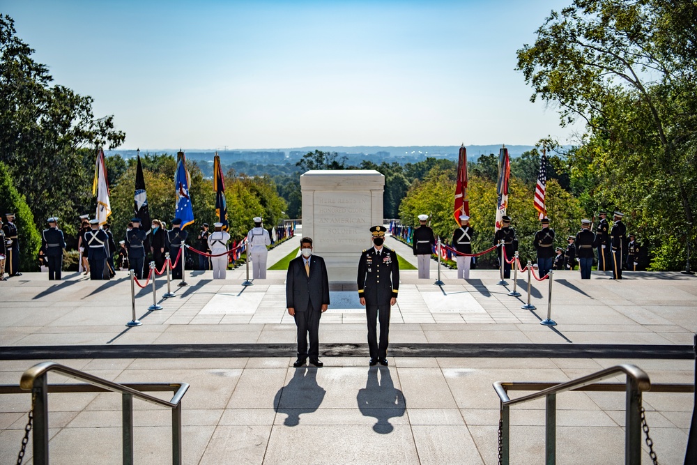 President of the Republic of Palau Surangel S. Whipps Jr. Participates in an Armed Forces Full Honors Wreath-Laying Ceremony at the Tomb of the Unknown Soldier