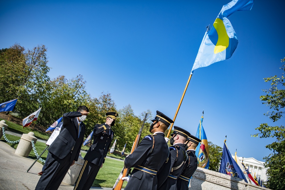 President of the Republic of Palau Surangel S. Whipps Jr. Participates in an Armed Forces Full Honors Wreath-Laying Ceremony at the Tomb of the Unknown Soldier