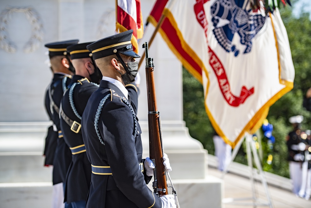 President of the Republic of Palau Surangel S. Whipps Jr. Participates in an Armed Forces Full Honors Wreath-Laying Ceremony at the Tomb of the Unknown Soldier