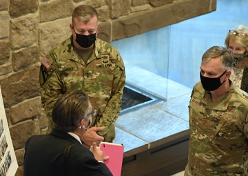 U.S. Air Force Gen. Glen VanHerck, commander of North American Aerospace Defense Command and U.S. Northern Command, receives a tour from Task Force Eagle leadership.