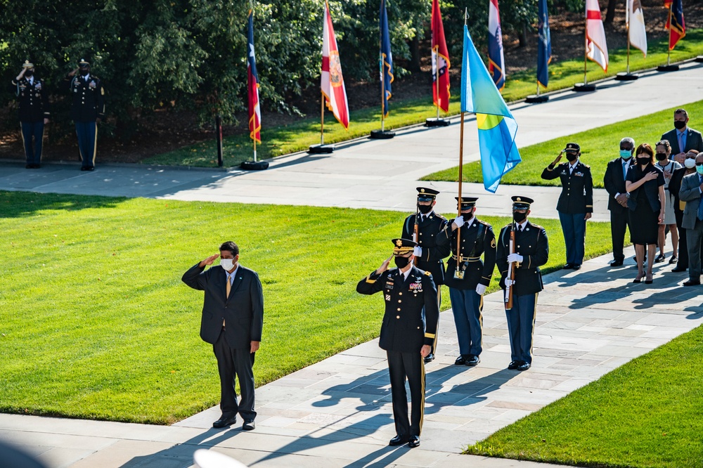 President of the Republic of Palau Surangel S. Whipps Jr. Participates in an Armed Forces Full Honors Wreath-Laying Ceremony at the Tomb of the Unknown Soldier