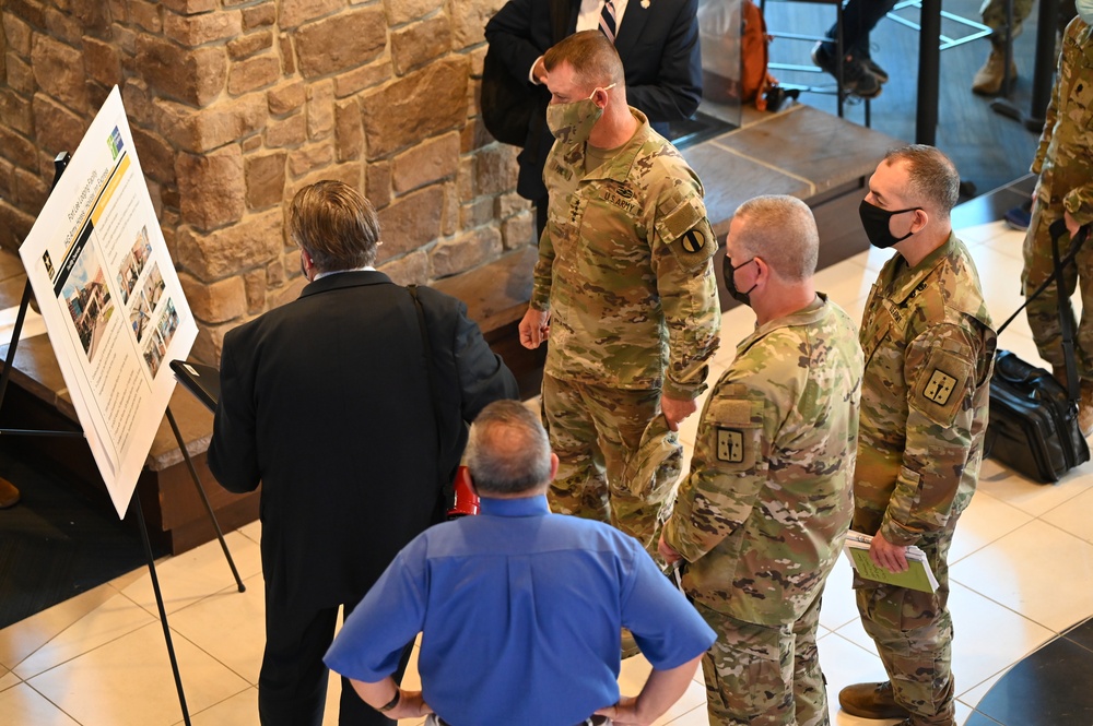 U.S. Army Gen. Paul Funk, commander of U.S. Army Training and Doctrine Command receives a tour from Task Force Eagle leadership