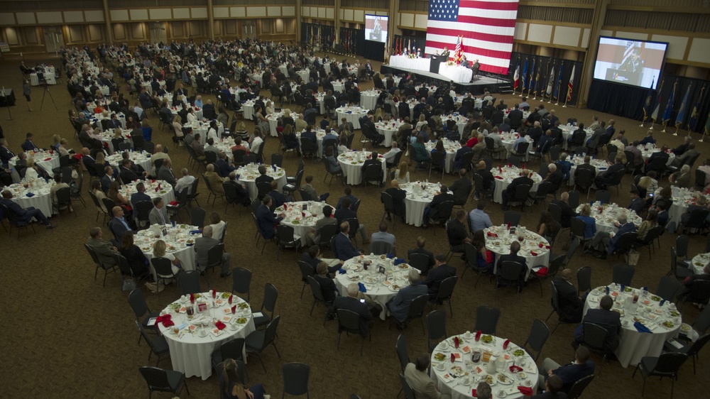 Socially distanced at Armed Forces Celebration Luncheon 2021