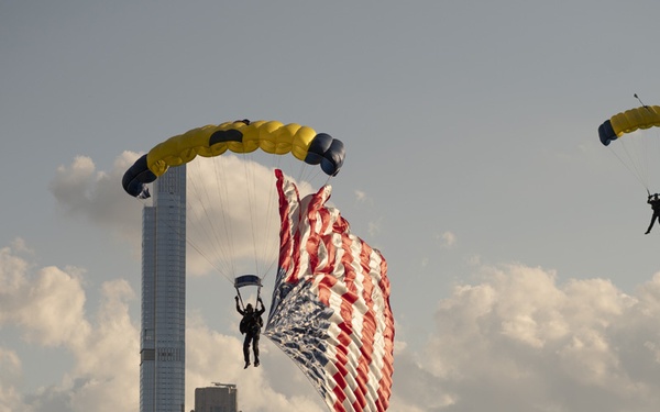 US Navy Leap Frogs Jump Over Central Park