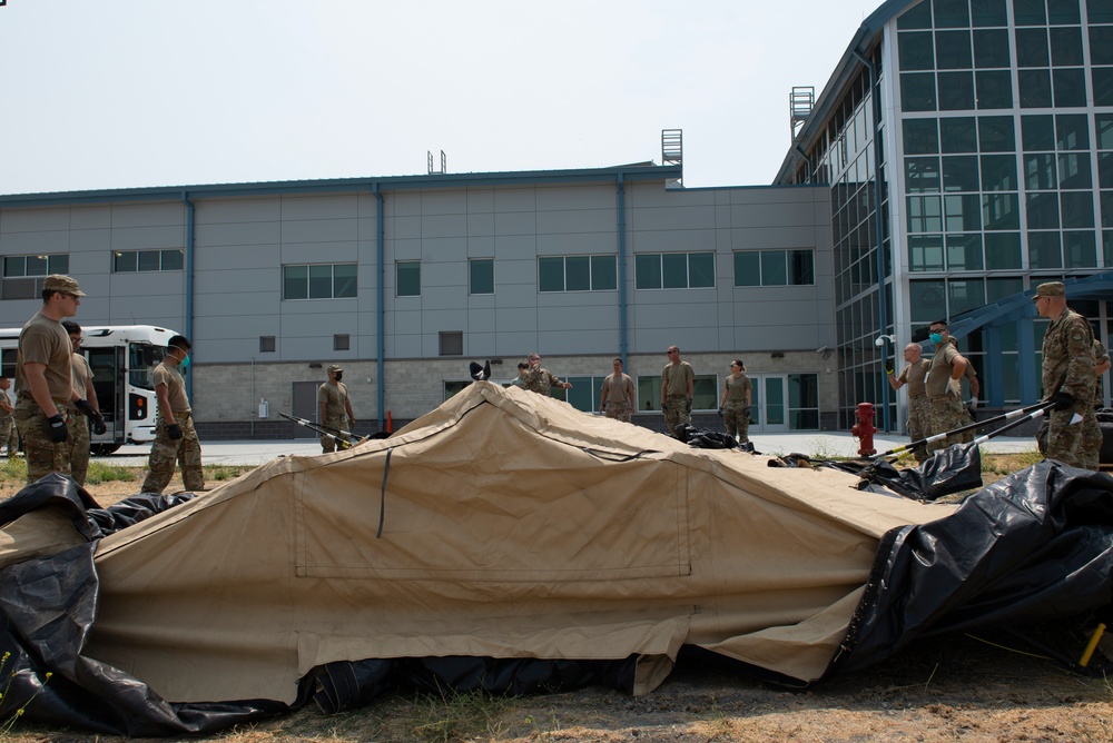 California State Guard build portable shelters