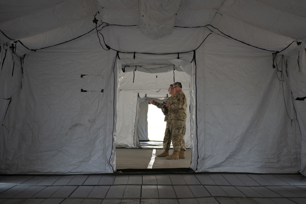 California State Guard build portable shelters