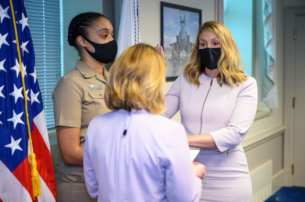 DSD Hicks swears in Assistant SecNav Meredith Berger