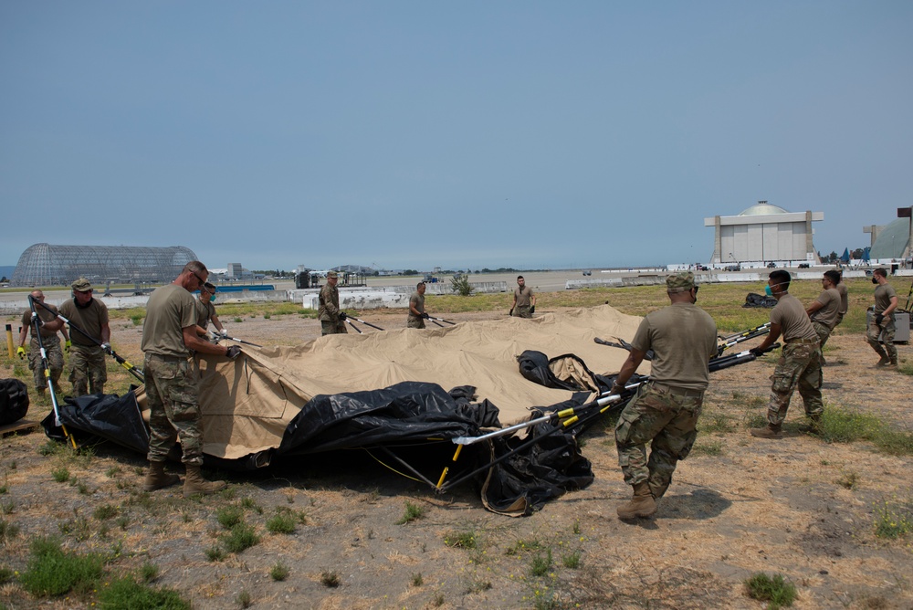 California State Guard build portable shelters