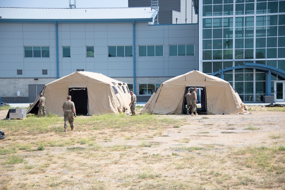 California State Guard build portable shelters