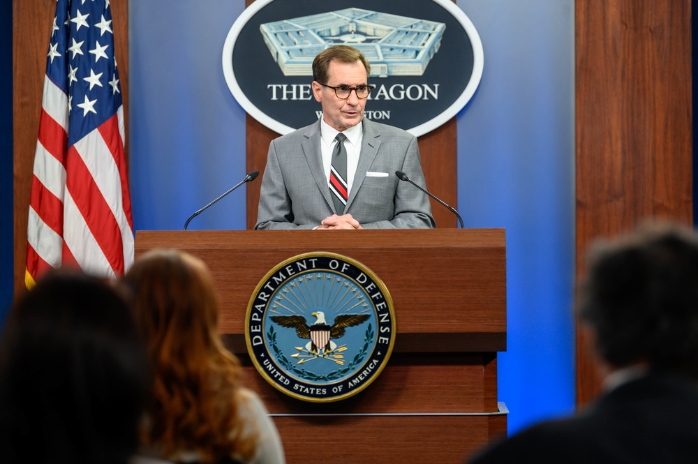 Pentagon Press Secretary John F. Kirby holds press briefing