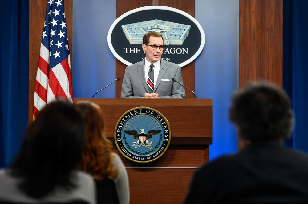 Pentagon Press Secretary John F. Kirby holds press briefing