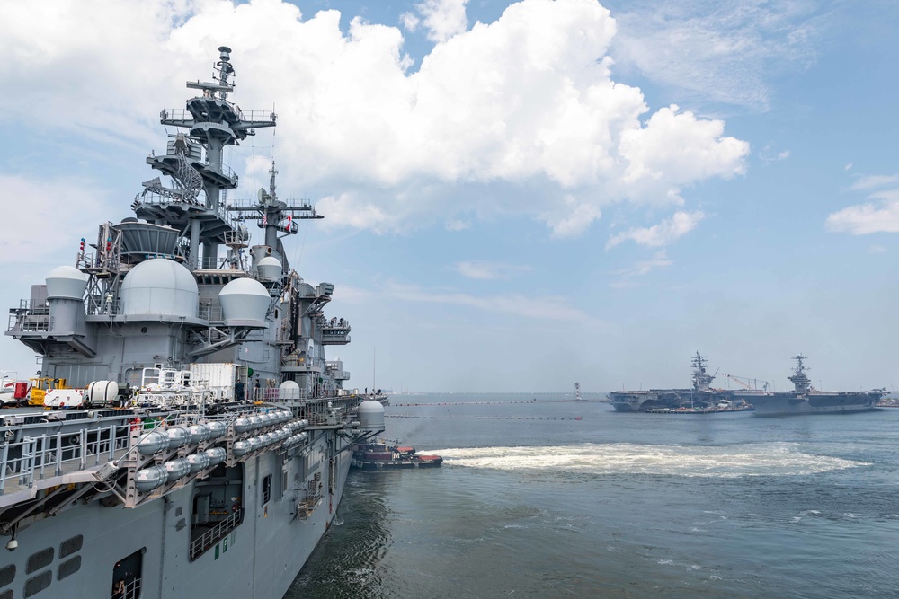 Kearsarge Departs Naval Station Norfolk