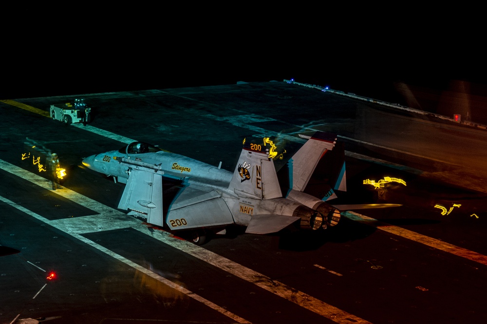 USS Carl Vinson Conducts Night Operations