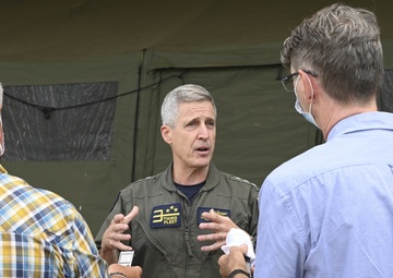 Vice Adm. Steve Koehler Speaks with Media