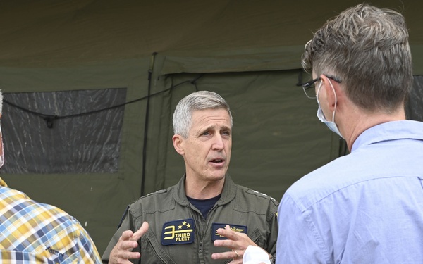 Vice Adm. Steve Koehler Speaks with Media