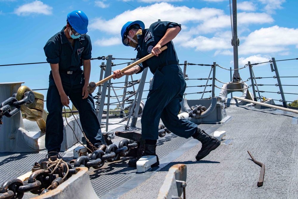 Sailors Release Anchor Chain