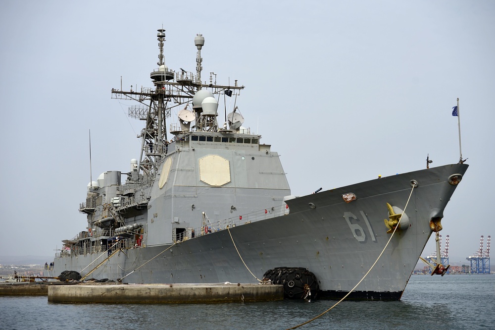 USS Monterey Departs Djibouti