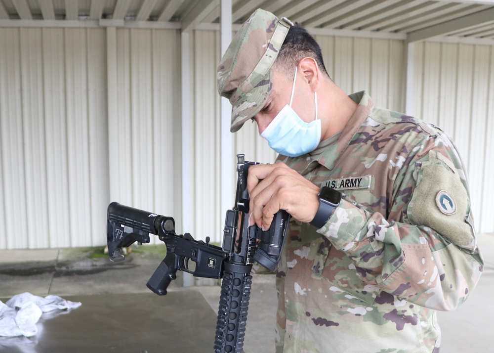 1st TSC Soldiers Conduct Weapon Maintenance