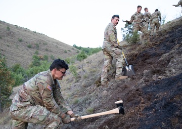KFOR RC-E in Kosovo Assists Wildfire Suppression Near Leposavic