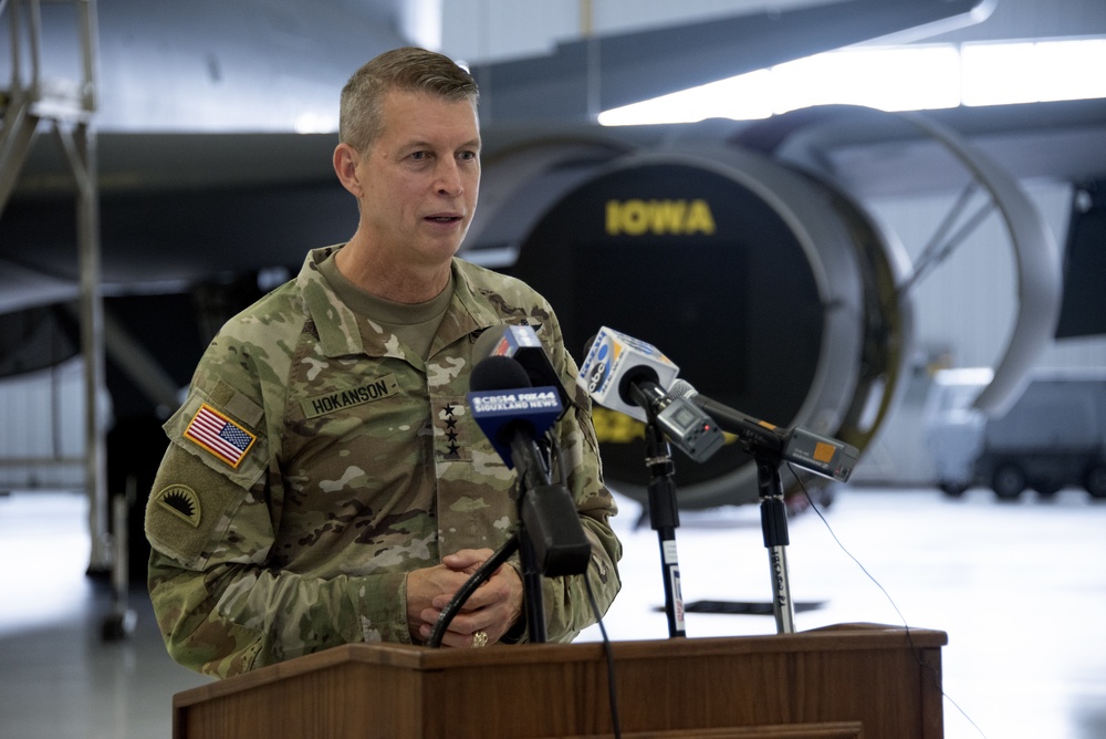 National Guard Bureau Chief speak at 185th Air Refueling Wing