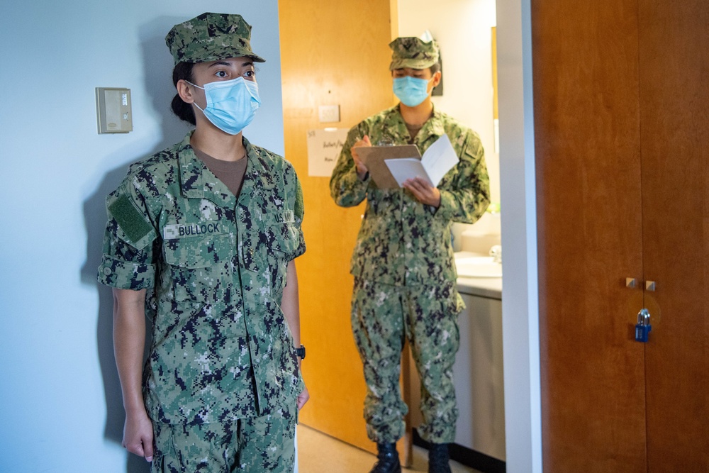 NROTC Midshipmen Complete Barracks Inspection During Sea Trials 2021