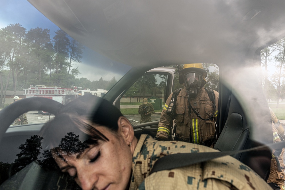 U.S., Latvian, Estonian firefighters conduct joint vehicle accident response exercise at Northern Strike 21