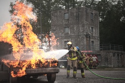 State partner firefighters receive training on car fires
