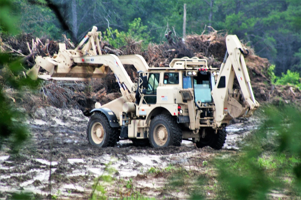 950th Engineer Company Soldiers work on troop project at Fort McCoy