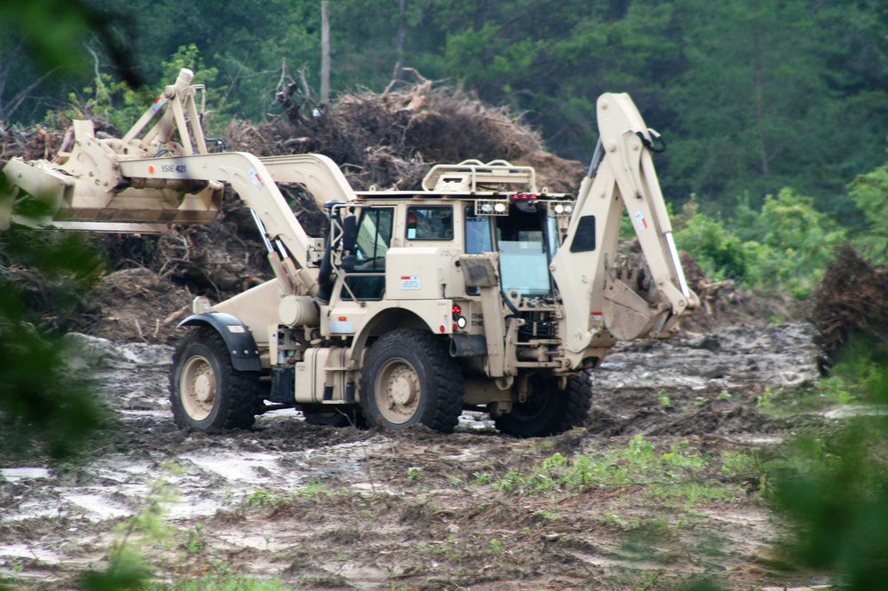 950th Engineer Company Soldiers work on troop project at Fort McCoy