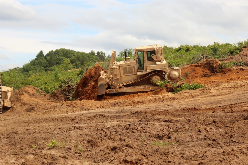 950th Engineer Company Soldiers work on troop project at Fort McCoy