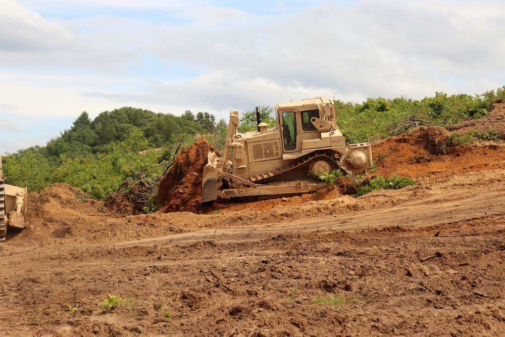 950th Engineer Company Soldiers work on troop project at Fort McCoy