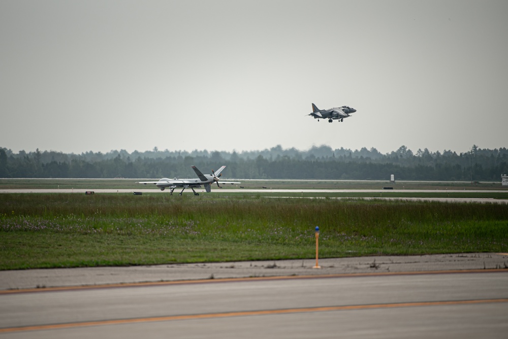 USMC Harrier operate from Alpena CRTC