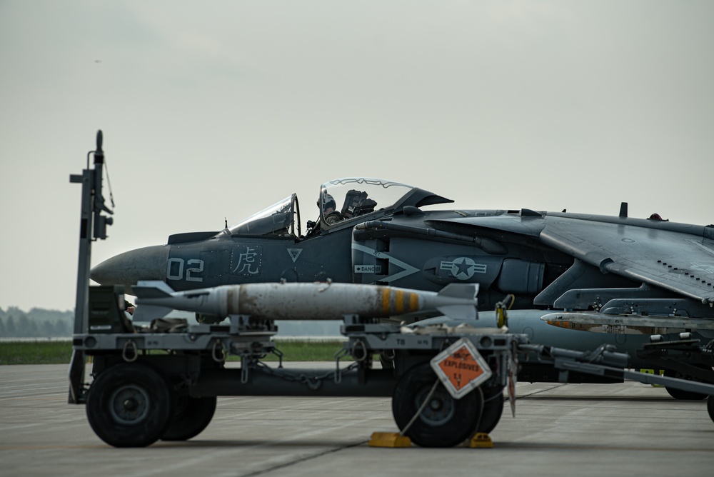 USMC Harrier operate from Alpena CRTC