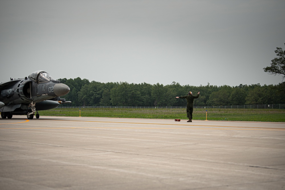 USMC Harriers operate from Alpena CRTC