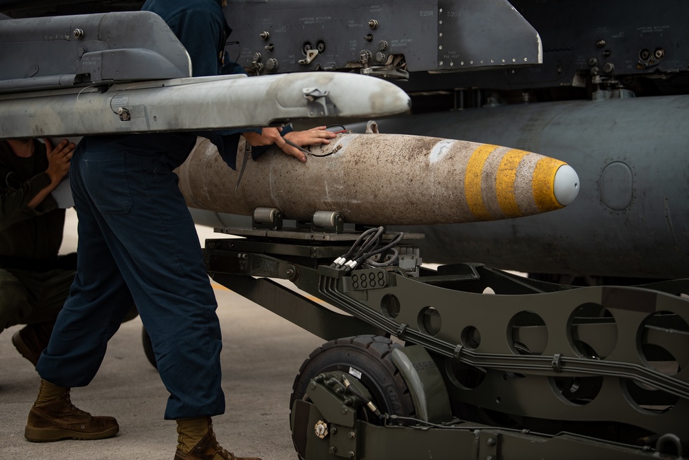 USMC Harrier ordinance offload