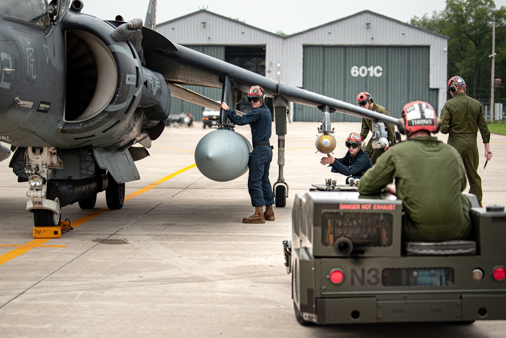 USMC Harrier ordinance offload