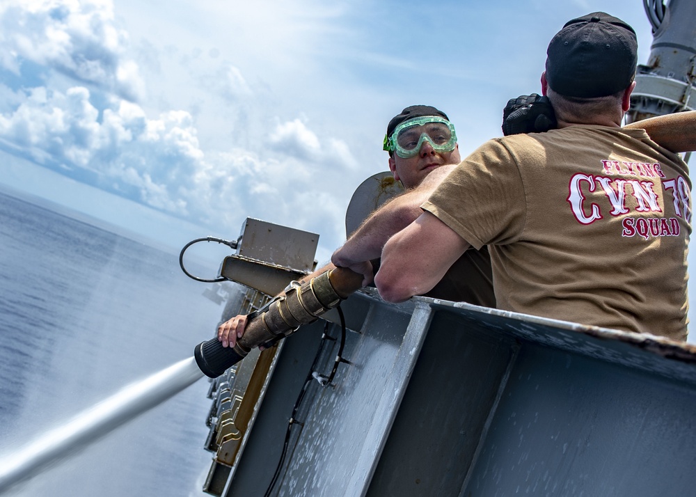 Sailors Test the Aqueous Film Forming Foam