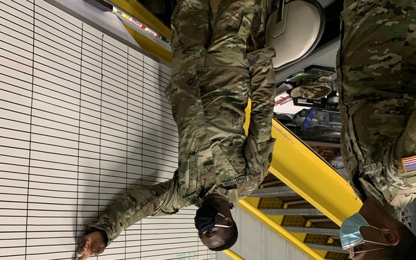 Soldiers from Army Reserve Medical Readiness and Training Command's effects and enabler's cell plan the flow of simulated casualties to the battlefield at CSTX 78-21-04