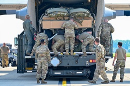 294th Quartermaster Company, 182nd Wing load C-130 for Northern Strike sustainment