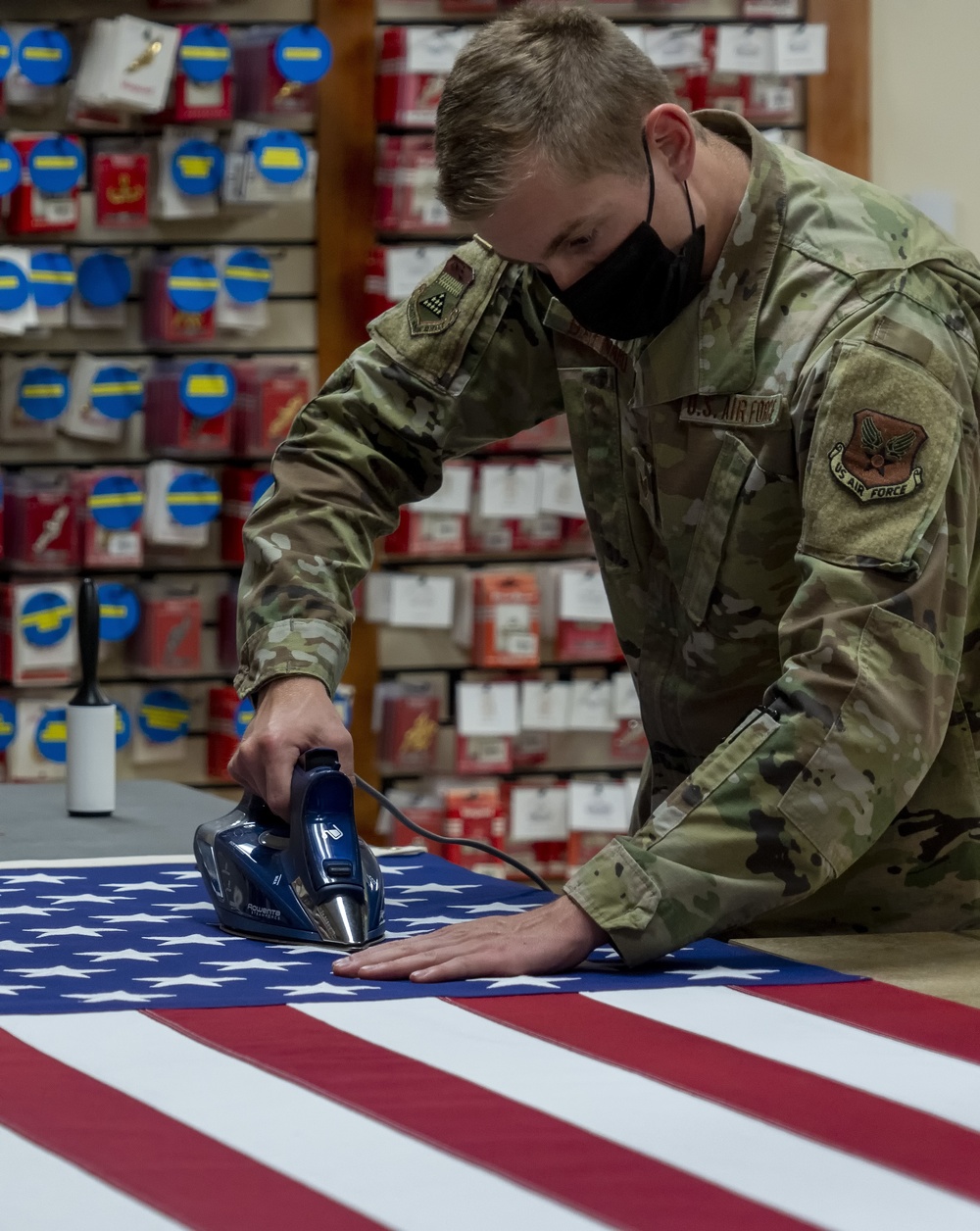 U.S. Flag preparation at Air Force Mortuary Affairs Operations