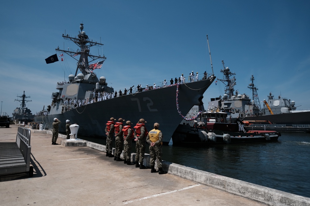 USS Mahan returns to Homeport after Deployment